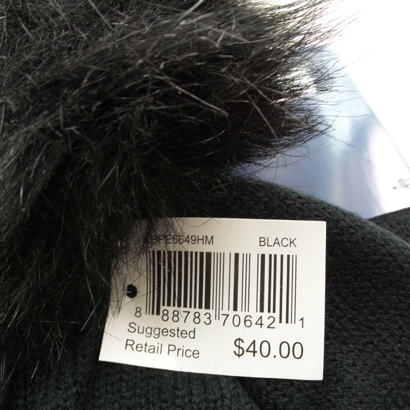 U.S. Polo Assn. Women's Scarf & Pom Pom Hat Set Black One Size Brand New MSRP$40 - Picture 3 of 6